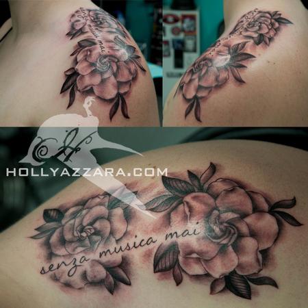 Holly Azzara - Senza Musica Mai - Black and Gray Gardenias Shoulder 